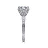 Priya - Vintage Inspired 14K White Gold 6 Prong Round Diamond Engagement Ring - 0.06 ct