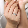 Priya - Vintage Inspired 14K White Gold 6 Prong Round Diamond Engagement Ring - 0.06 ct