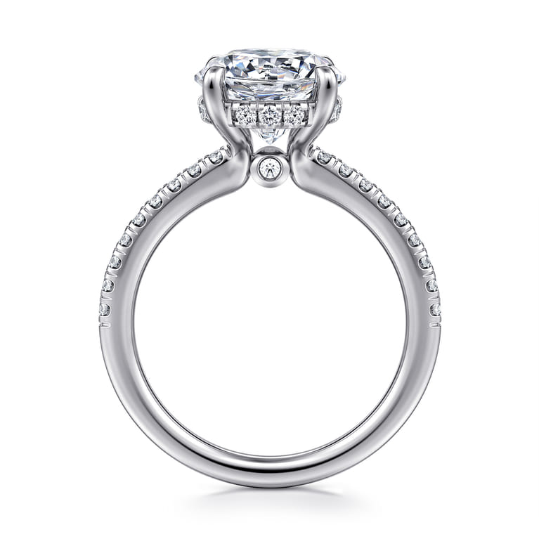Broderick - 14K White Gold Round Diamond Engagement Ring - 0.33 ct - Shot 2