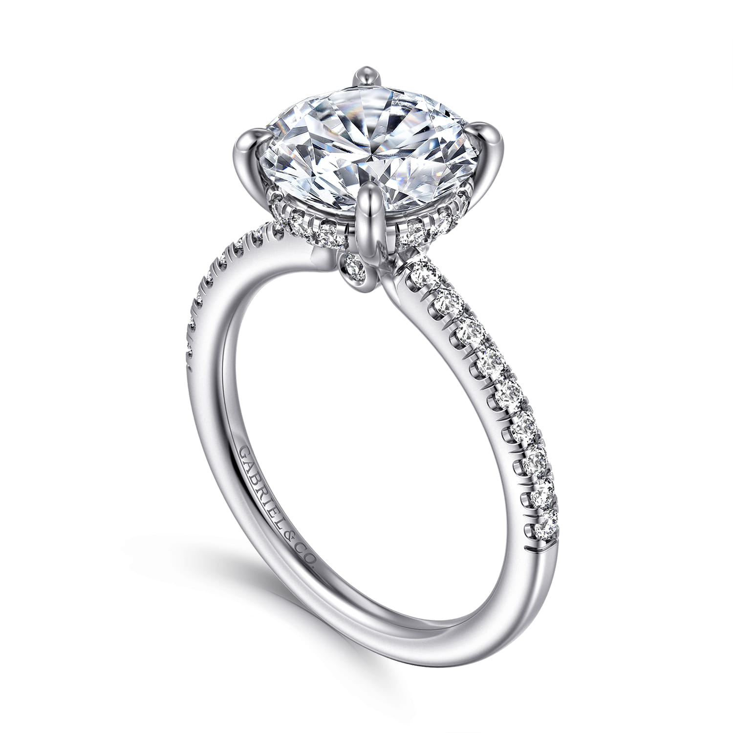 Broderick - 14K White Gold Round Diamond Engagement Ring - 0.33 ct - Shot 3