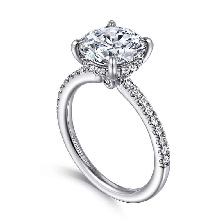 Broderick - 14K White Gold Round Diamond Engagement Ring - 0.33 ct - Shot 3