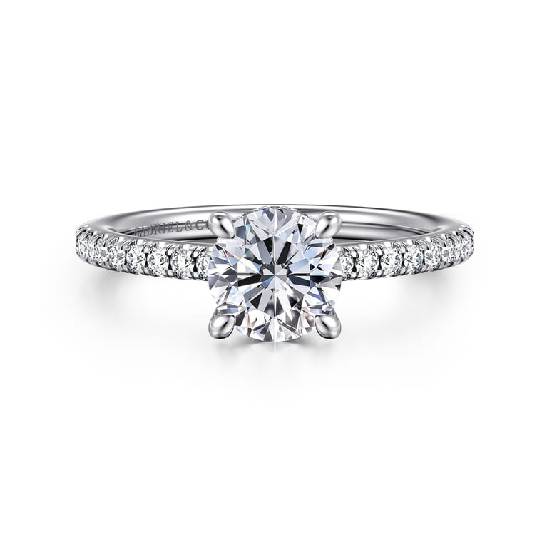 Broderick - 14K White Gold Round Diamond Engagement Ring - 0.28 ct - Shot 1