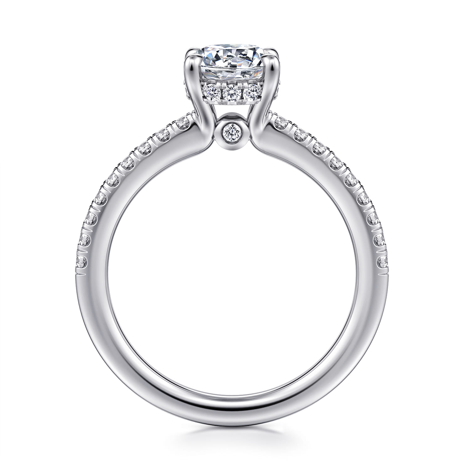 Broderick - 14K White Gold Round Diamond Engagement Ring - 0.28 ct - Shot 2