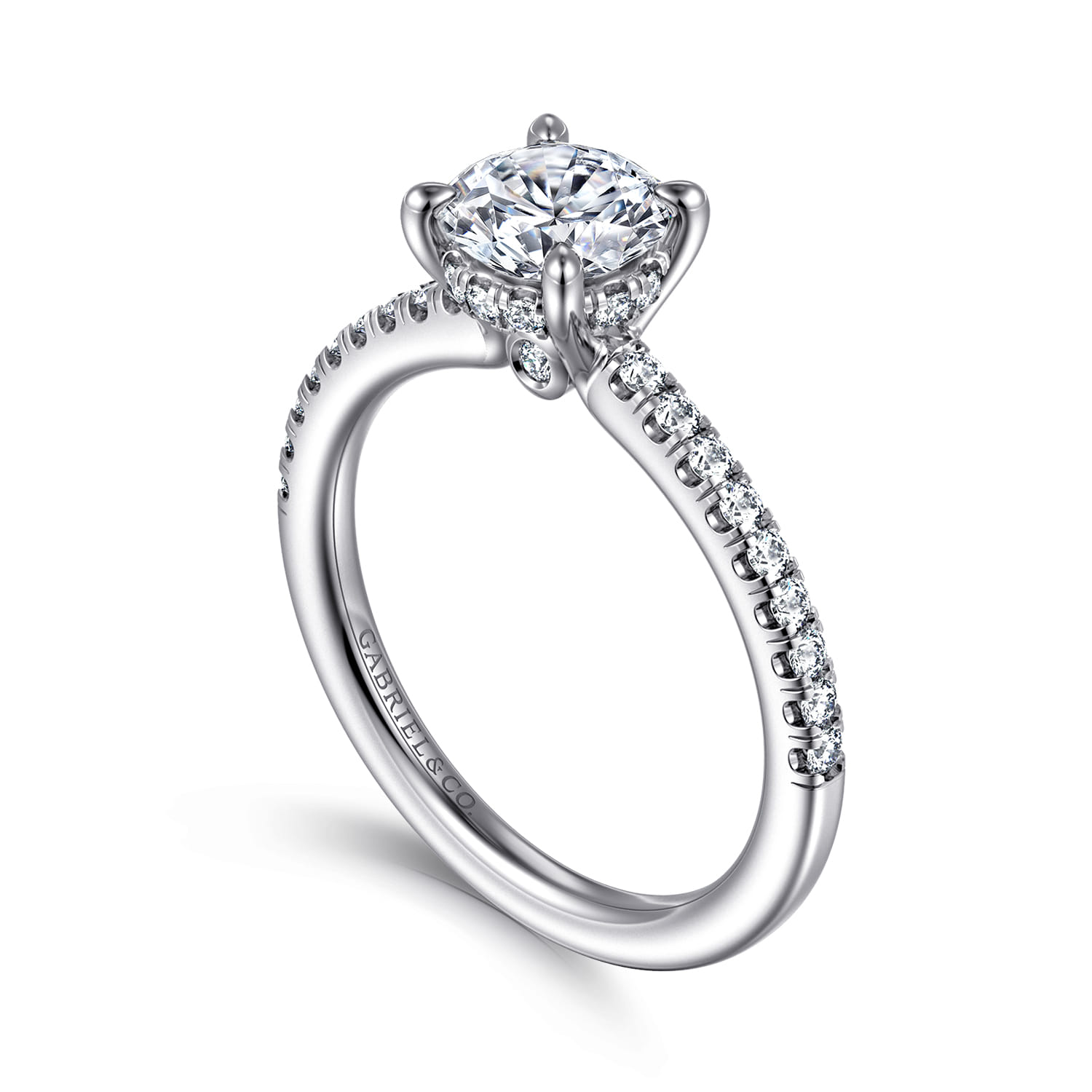 Broderick - 14K White Gold Round Diamond Engagement Ring - 0.28 ct - Shot 3