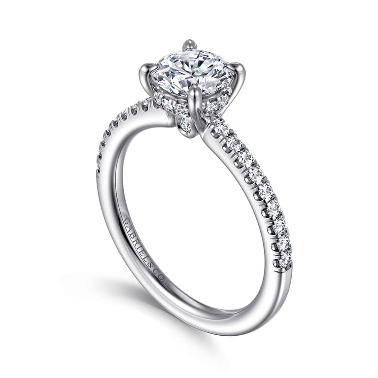Broderick - 14K White Gold Round Diamond Engagement Ring - 0.28 ct - Shot 3