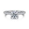 Broderick - 14K White Gold Round Diamond Engagement Ring - 0.3 ct