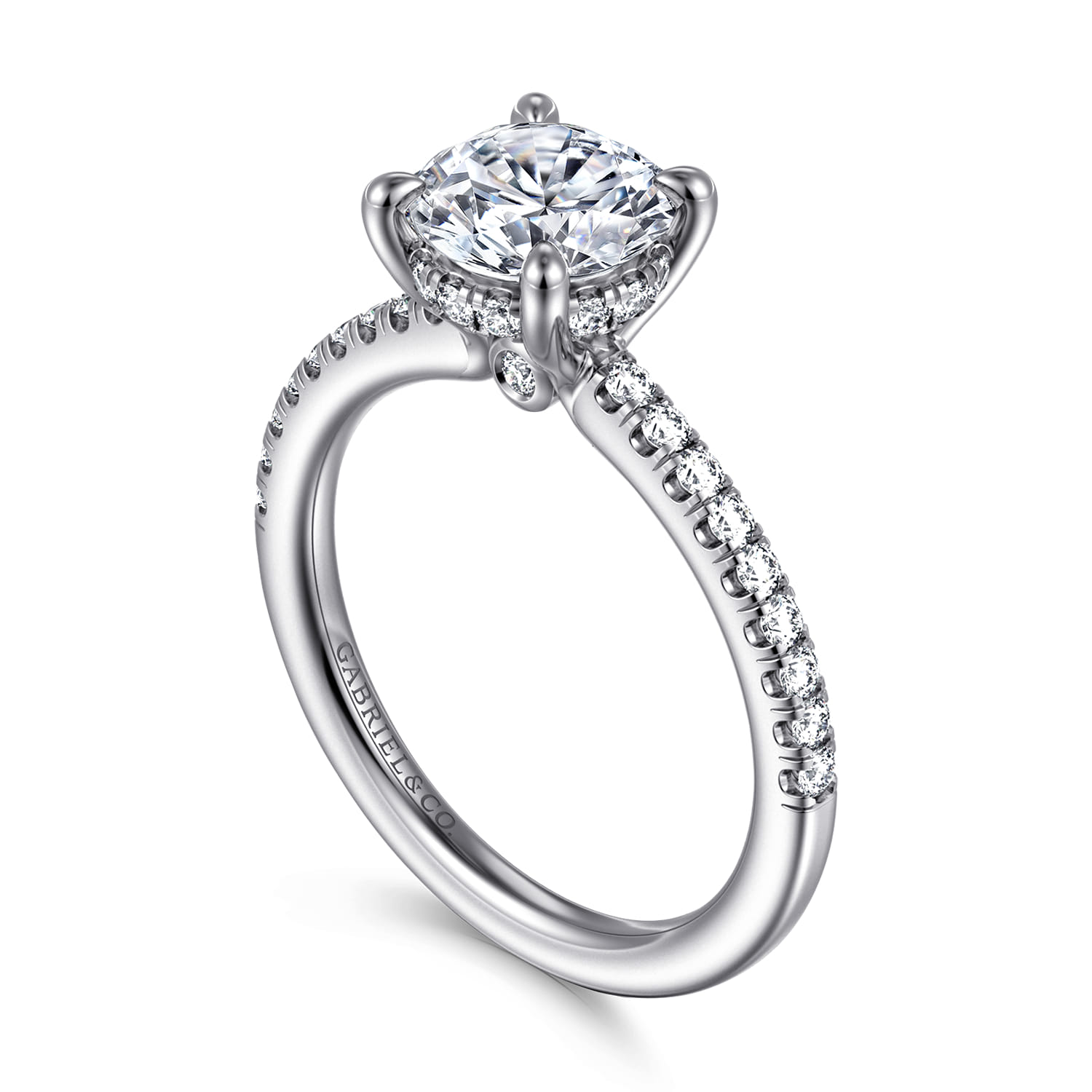 Broderick - 14K White Gold Round Diamond Engagement Ring - 0.3 ct - Shot 3