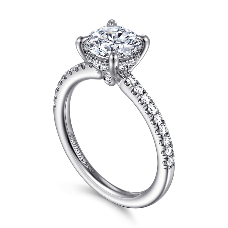 Broderick - 14K White Gold Round Diamond Engagement Ring - 0.3 ct - Shot 3