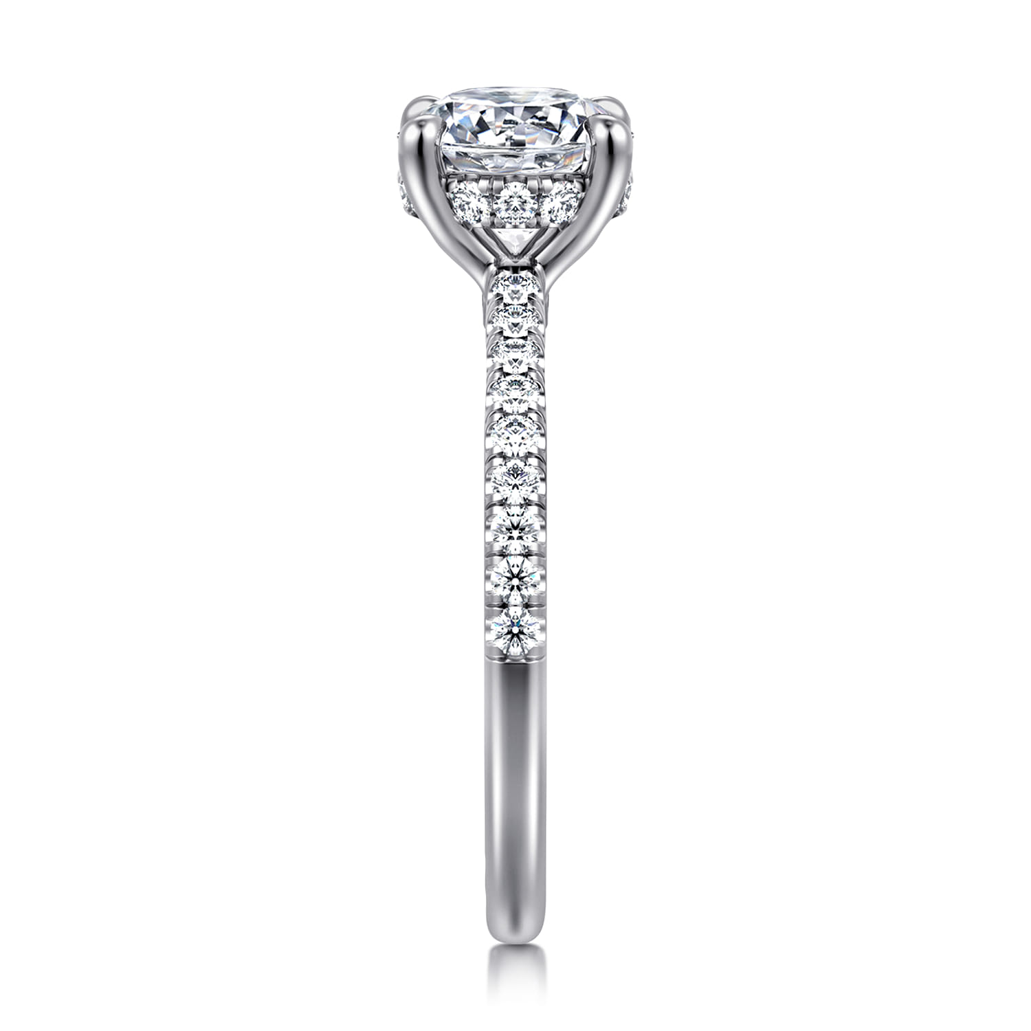 Broderick - 14K White Gold Round Diamond Engagement Ring - 0.3 ct - Shot 4