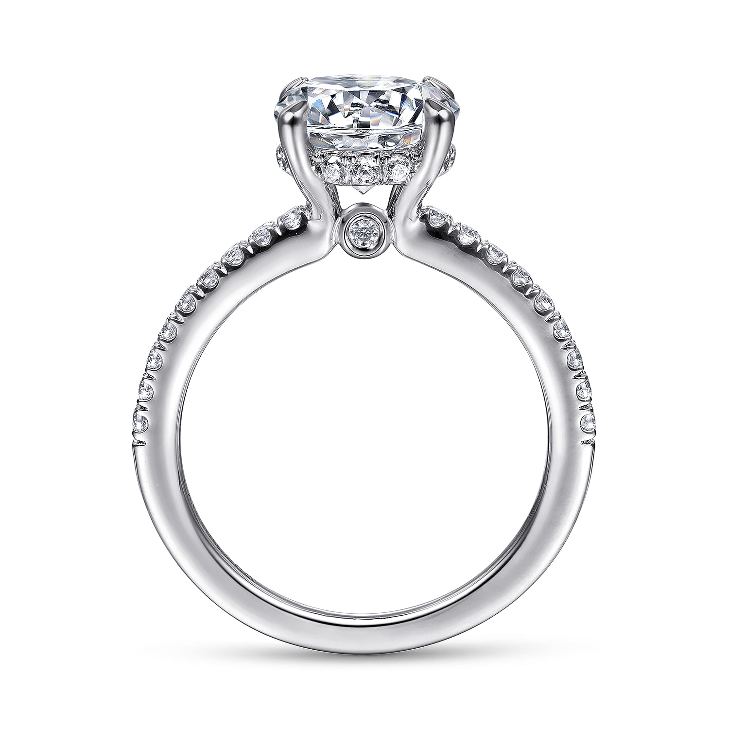 Broderick - 14K White Gold Round Diamond Engagement Ring - 0.31 ct - Shot 2