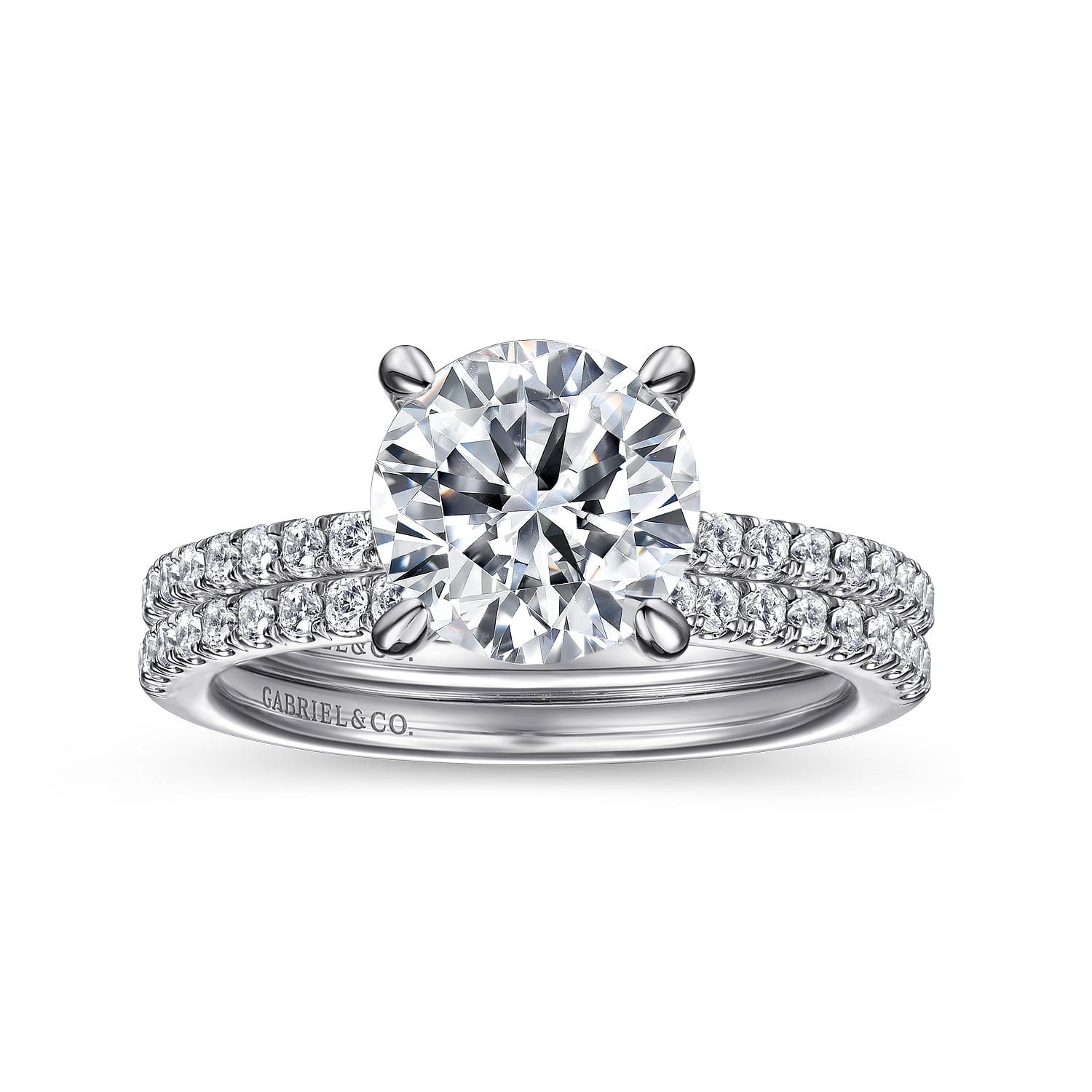 Broderick - 14K White Gold Round Diamond Engagement Ring - 0.31 ct - Shot 4