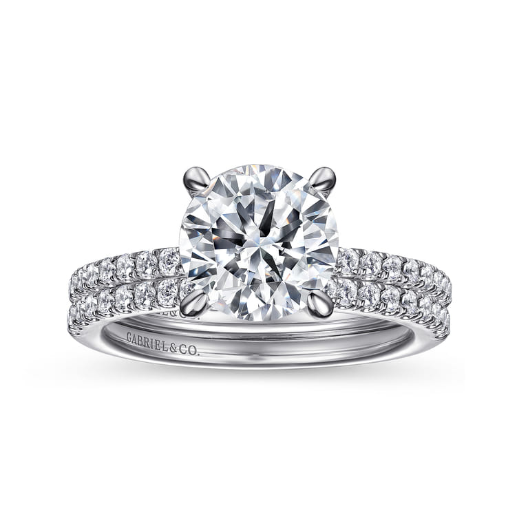 Broderick - 14K White Gold Round Diamond Engagement Ring - 0.31 ct - Shot 4