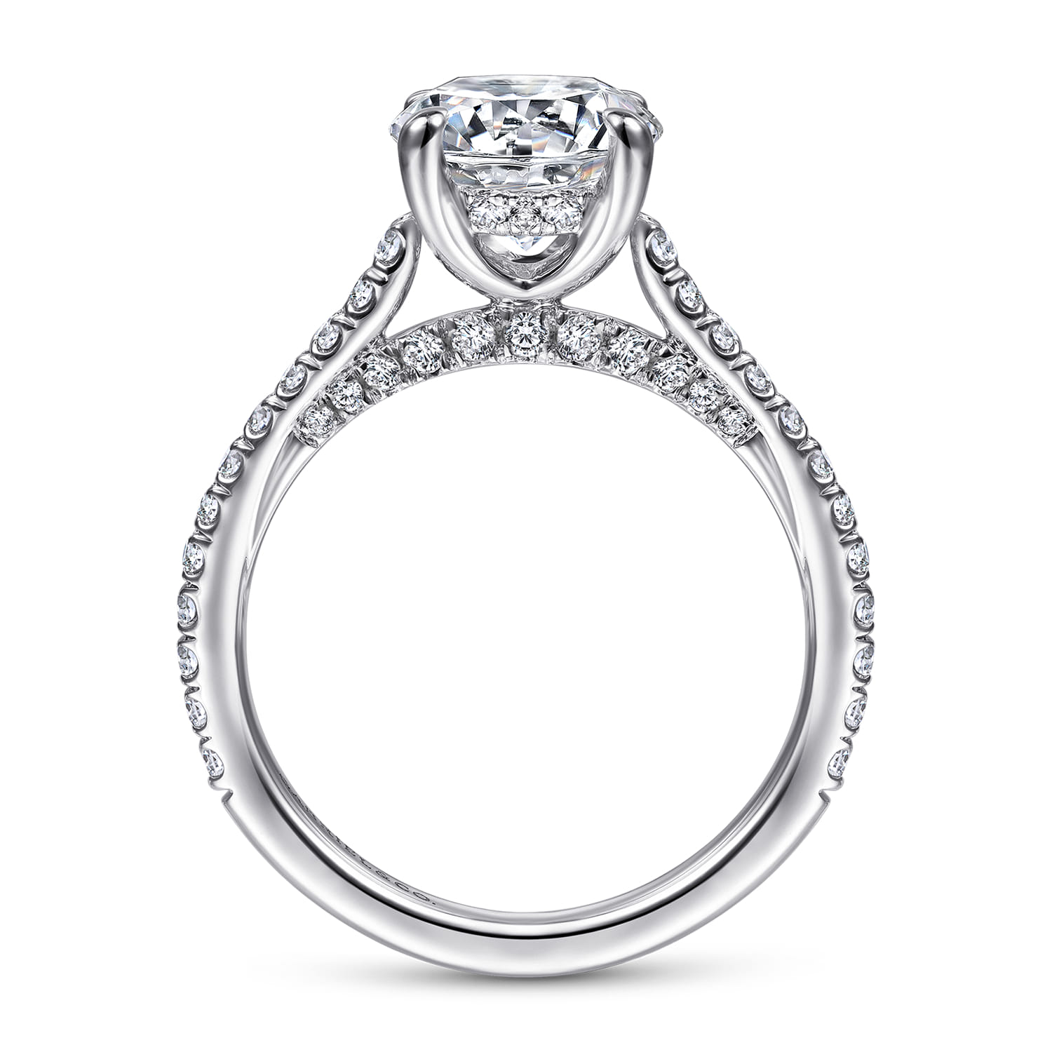Charleston - 14K White Gold Round Diamond Engagement Ring - 0.55 ct - Shot 2