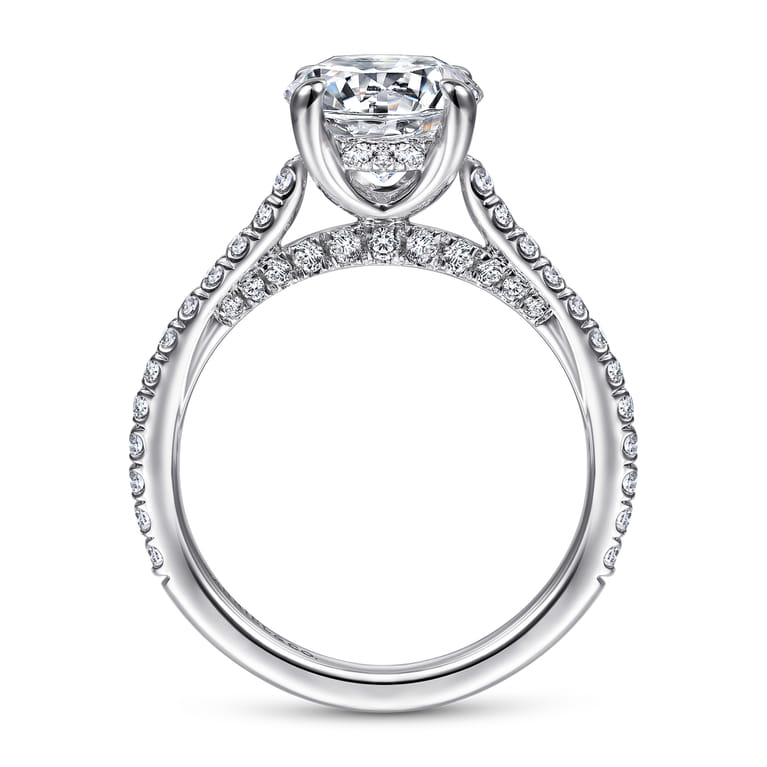 Charleston - 14K White Gold Round Diamond Engagement Ring - 0.55 ct - Shot 2