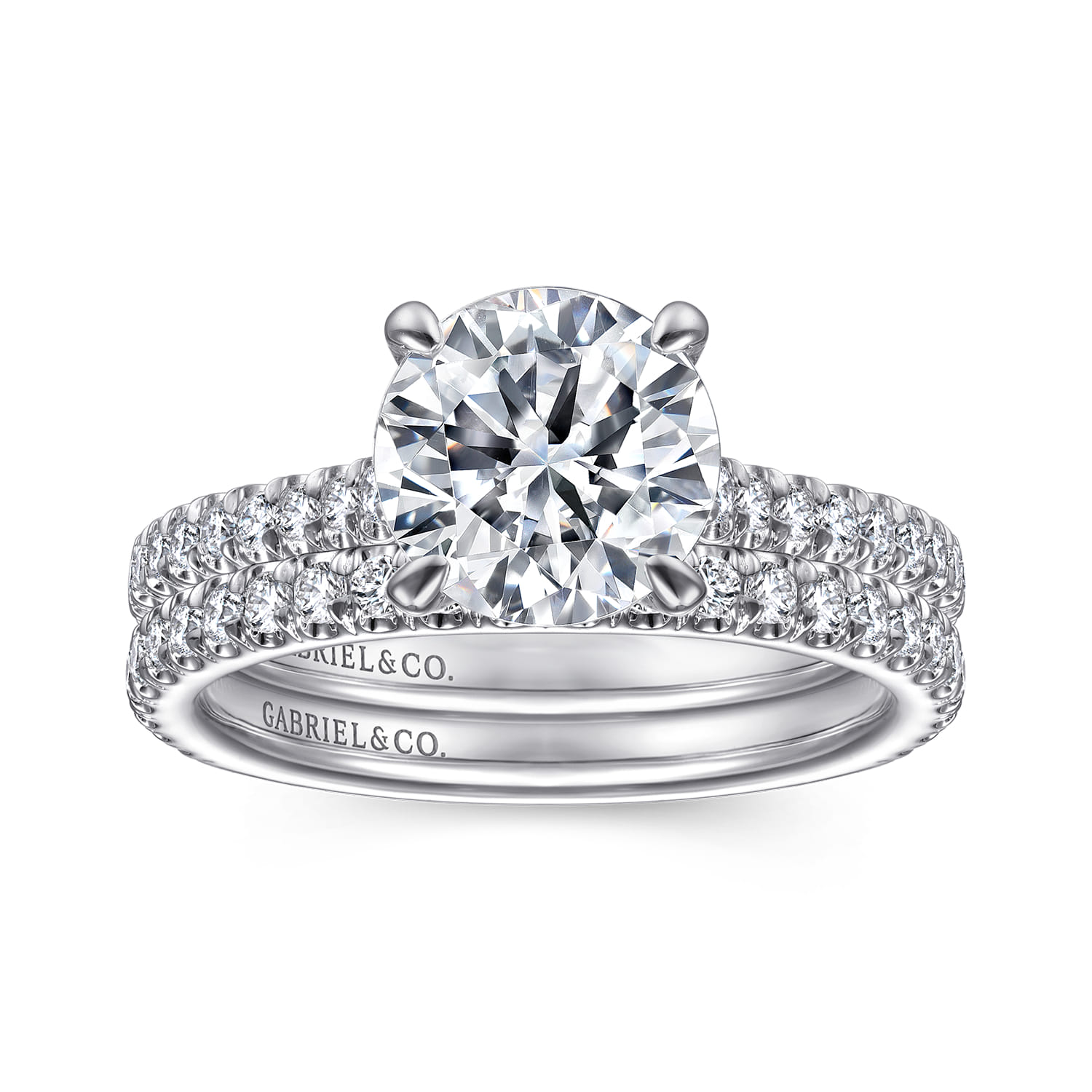 Charleston - 14K White Gold Round Diamond Engagement Ring - 0.55 ct - Shot 4