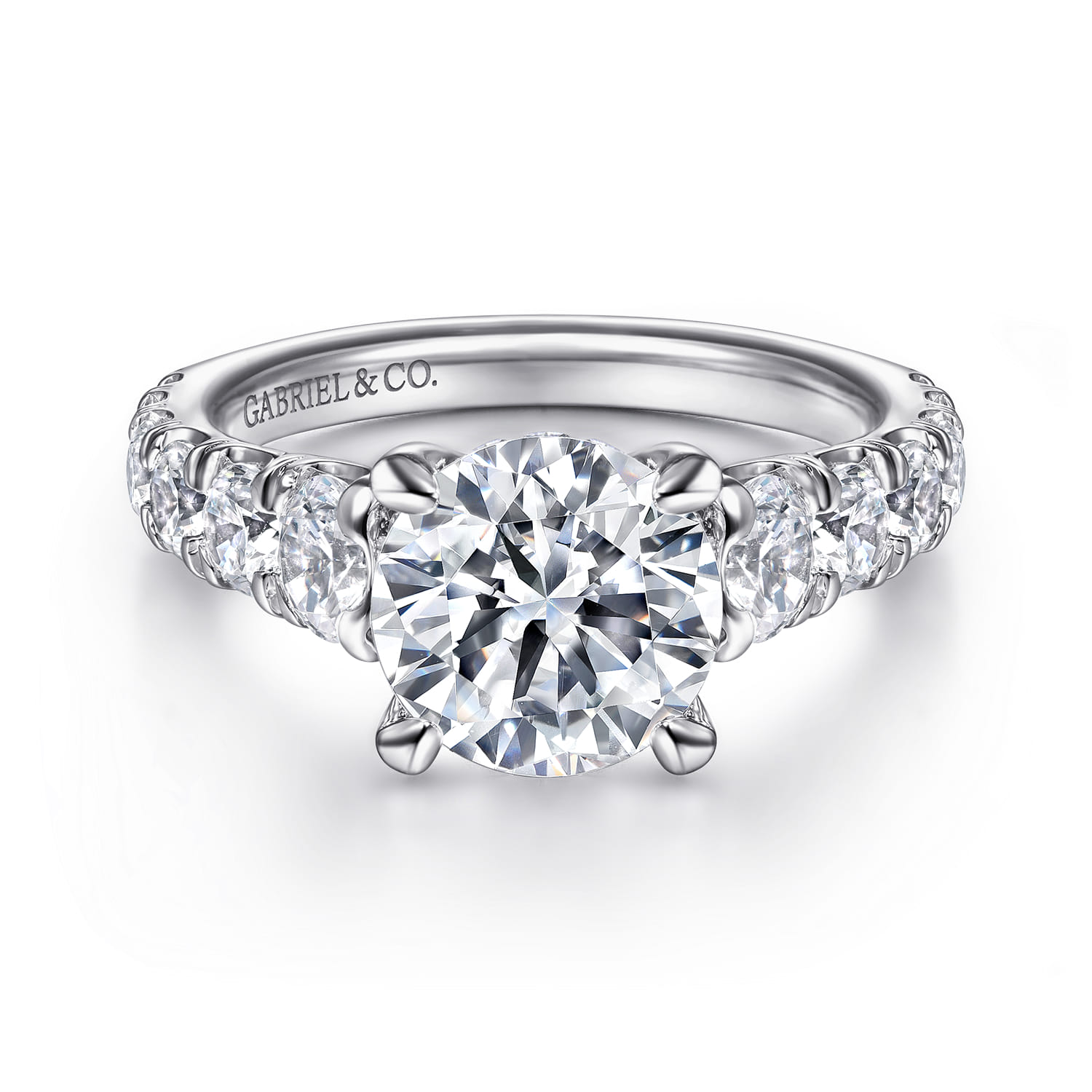 14K White Gold Diamond Engagement Ring - 1.55 ct - Shot 1