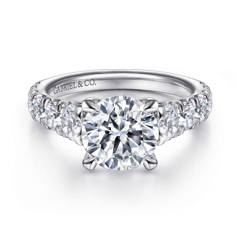 14K White Gold Diamond Engagement Ring - 1.55 ct - Shot 1