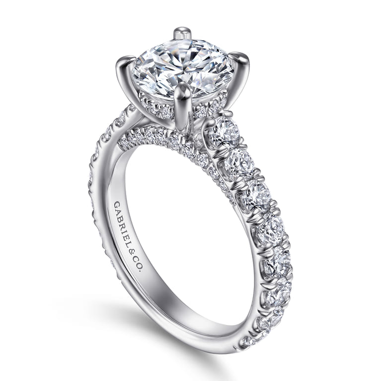 14K White Gold Diamond Engagement Ring - 1.51 ct - Shot 3