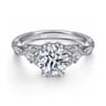 Indira - 14K White Gold Diamond Engagement Ring - 0.23 ct