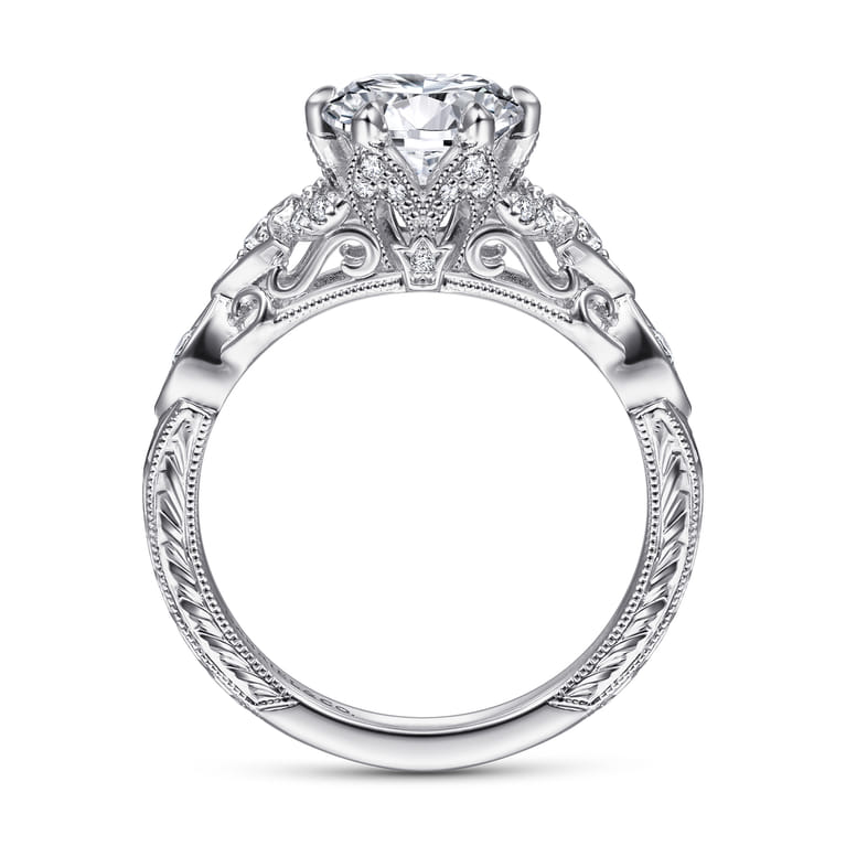 Indira - 14K White Gold Diamond Engagement Ring - 0.23 ct - Shot 2