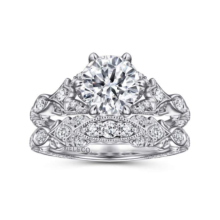 Indira - 14K White Gold Diamond Engagement Ring - 0.23 ct - Shot 4