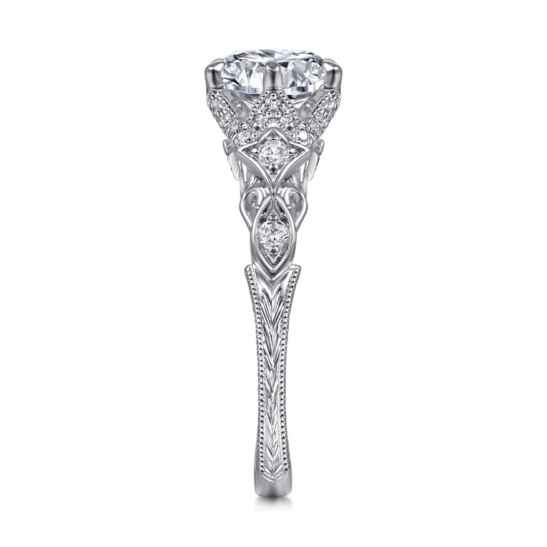 Indira - 14K White Gold Diamond Engagement Ring - 0.23 ct - Shot 5