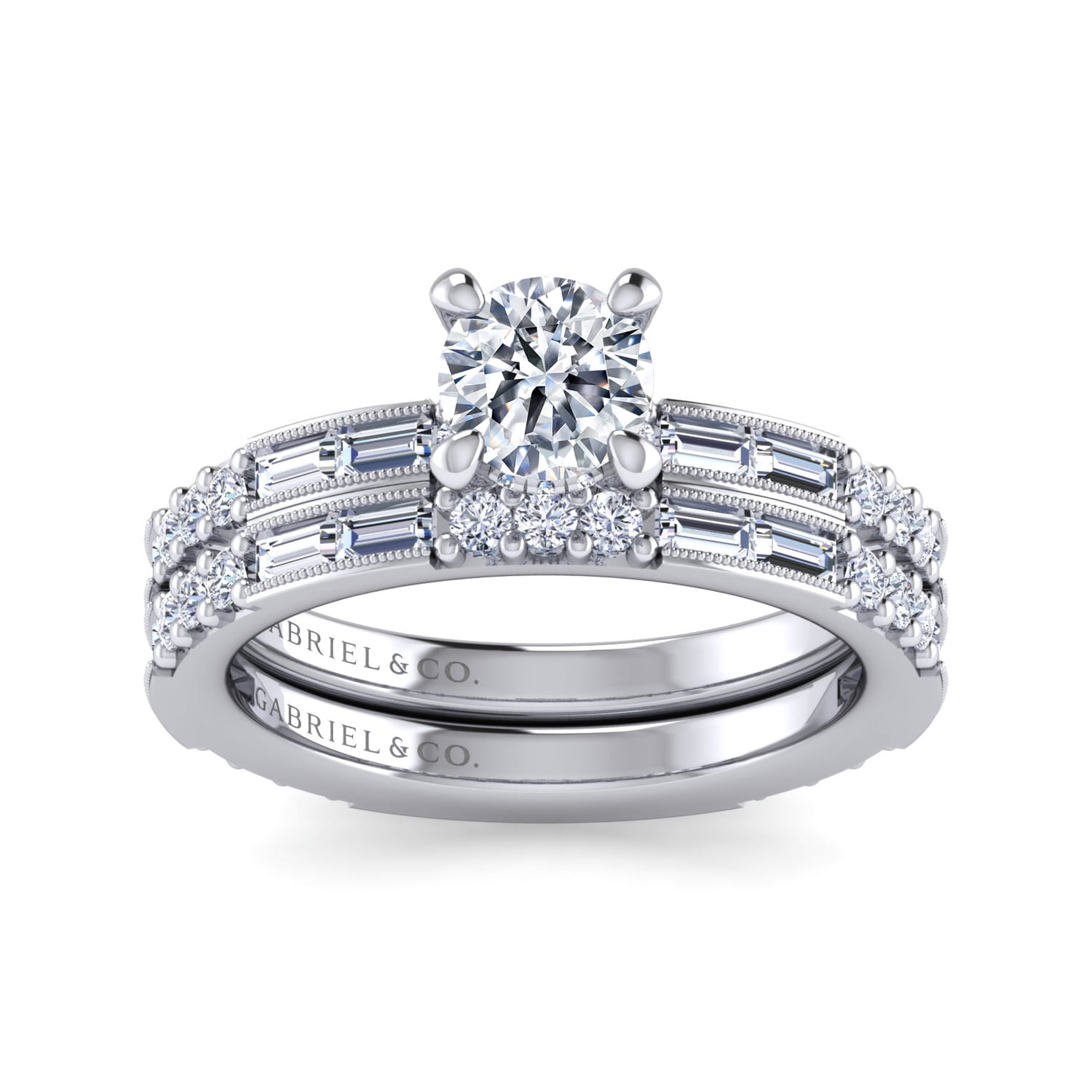 Luca - 14K White Gold Round Diamond Engagement Ring - 0.6 ct - Shot 4