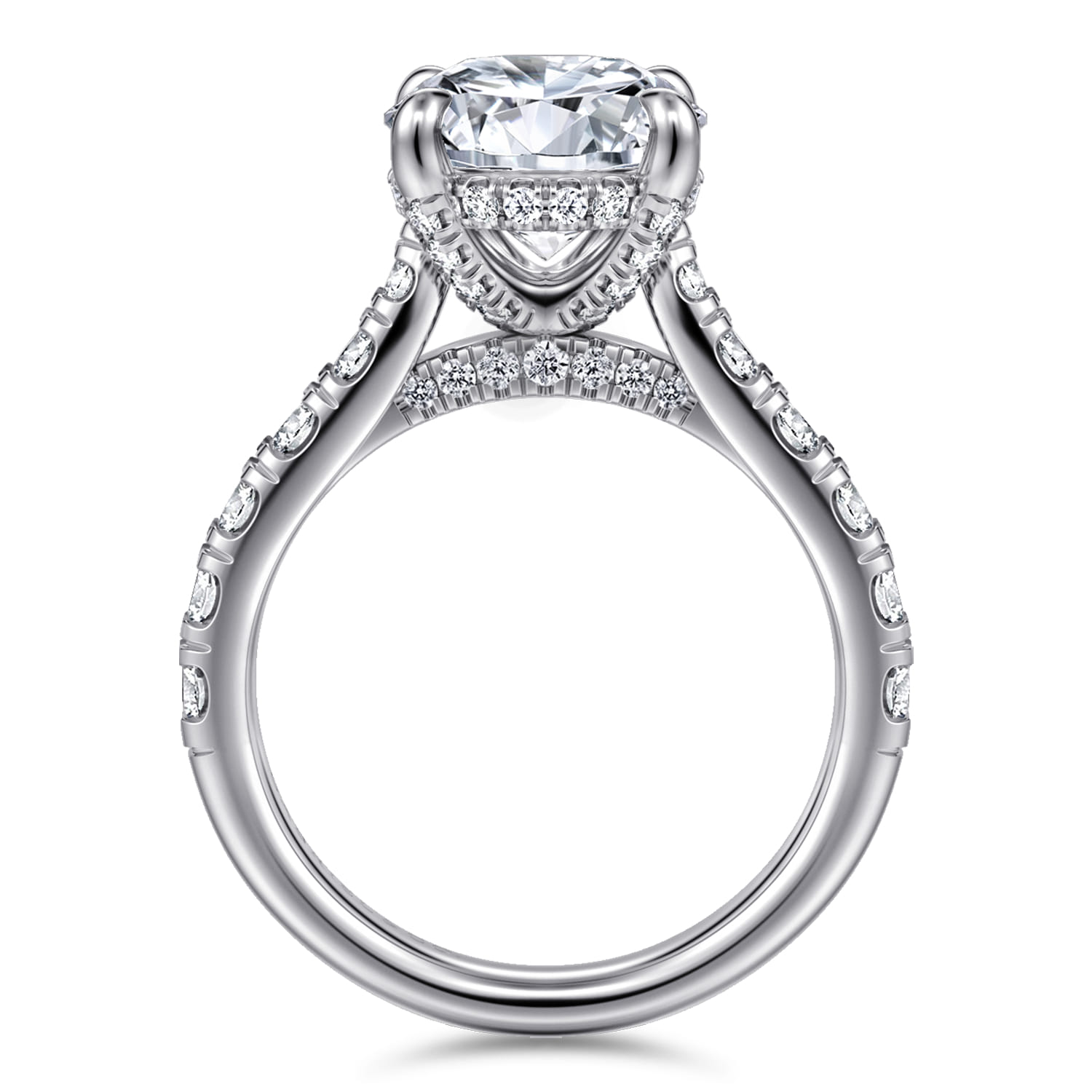 Sarita - 14K White Gold Round Diamond Engagement Ring - 1 ct - Shot 2