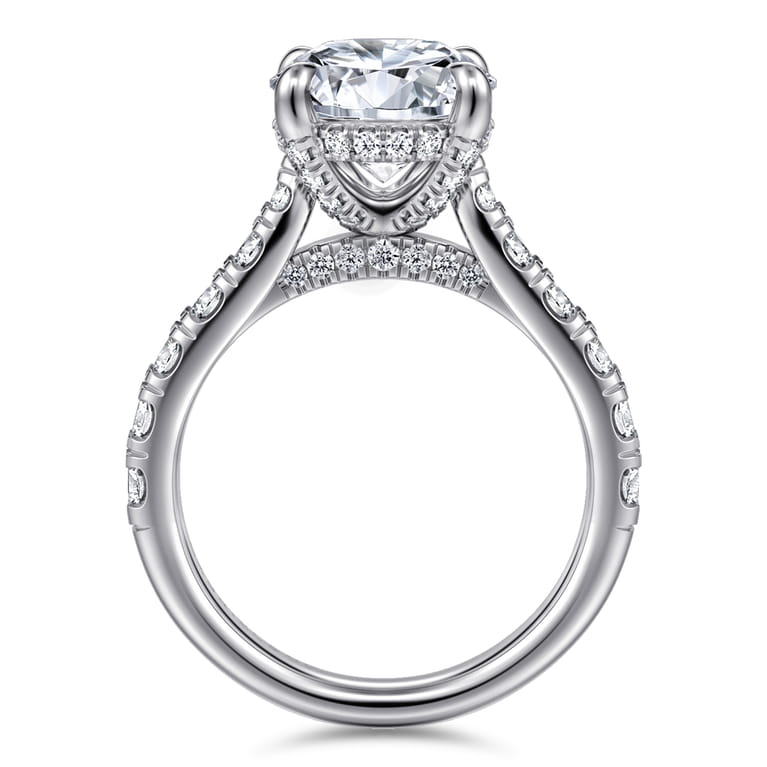 Sarita - 14K White Gold Round Diamond Engagement Ring - 1 ct - Shot 2
