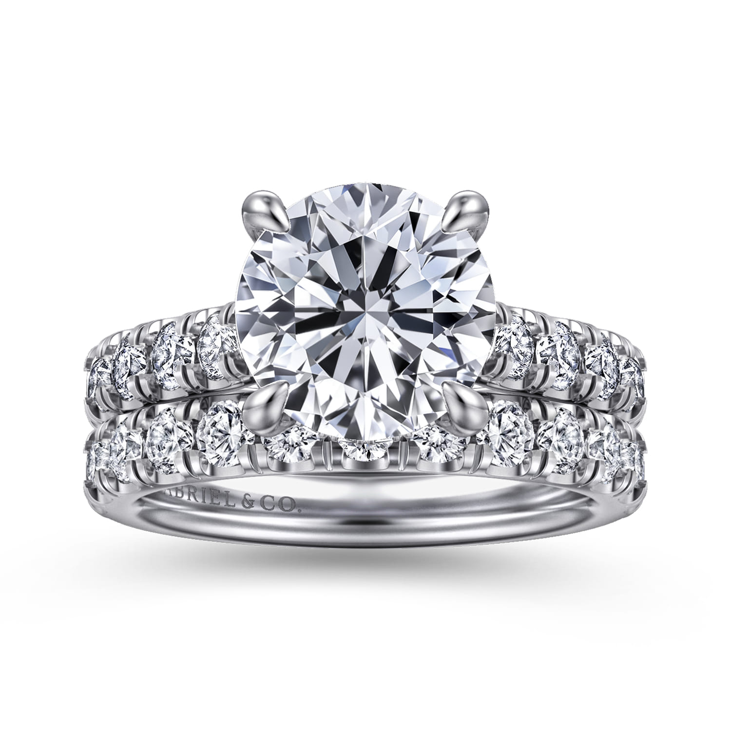 Sarita - 14K White Gold Round Diamond Engagement Ring - 1 ct - Shot 4