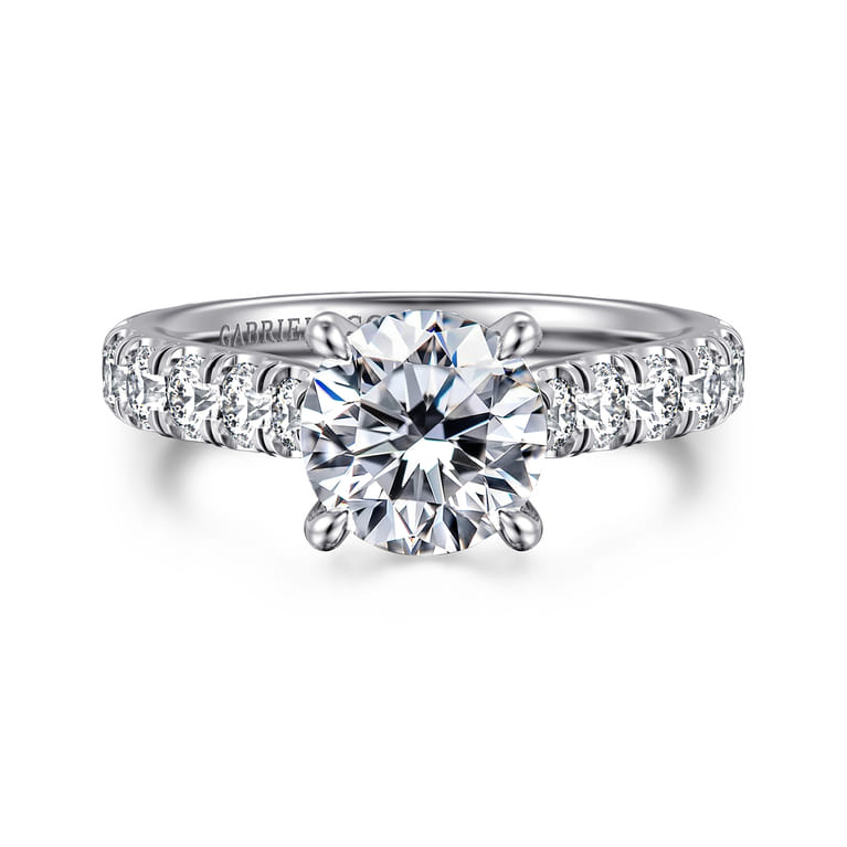 Sarita - 14K White Gold Round Diamond Engagement Ring - 0.95 ct - Shot 1