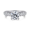 Sarita - 14K White Gold Round Diamond Engagement Ring - 0.95 ct