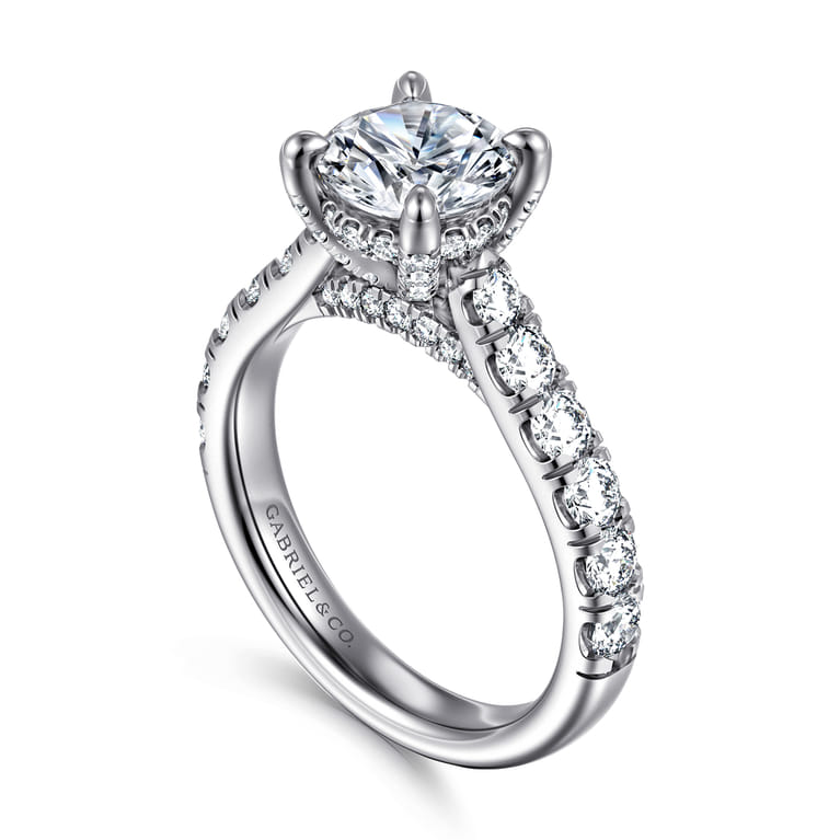 Sarita - 14K White Gold Round Diamond Engagement Ring - 0.95 ct - Shot 3