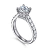 Sarita - 14K White Gold Round Diamond Engagement Ring - 0.95 ct