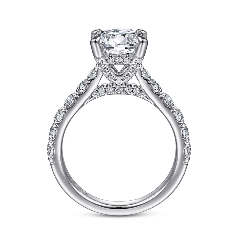 Sarita - 14K White Gold Round Diamond Engagement Ring - 0.95 ct - Shot 2