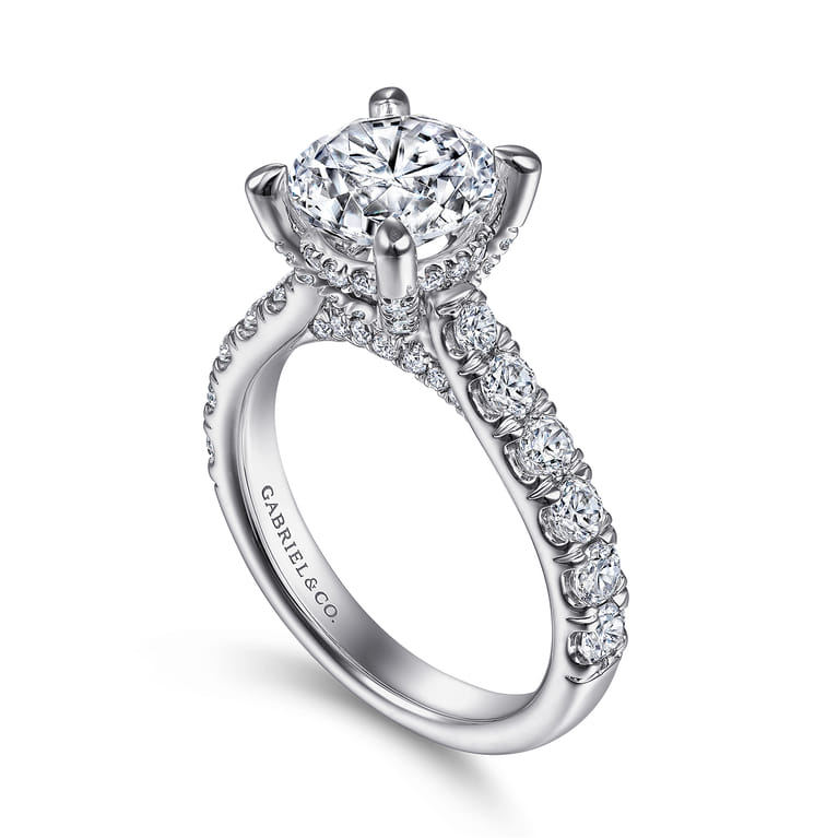Sarita - 14K White Gold Round Diamond Engagement Ring - 0.95 ct - Shot 3