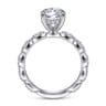 Senia - Vintage Inspired 14K White Gold Round Diamond Engagement Ring - 0.4 ct