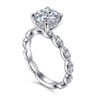 Senia - Vintage Inspired 14K White Gold Round Diamond Engagement Ring - 0.4 ct