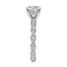 Senia - Vintage Inspired 14K White Gold Round Diamond Engagement Ring - 0.4 ct