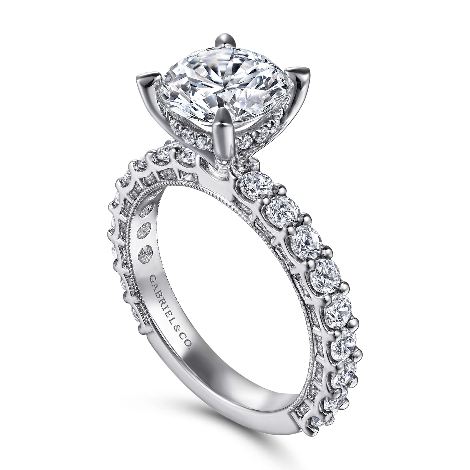 Yareli - 14K White Gold Diamond Engagement Ring - 1 ct - Shot 3