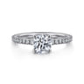 Evelyn - 14K White Gold Round Diamond Engagement Ring - 0.18 ct
