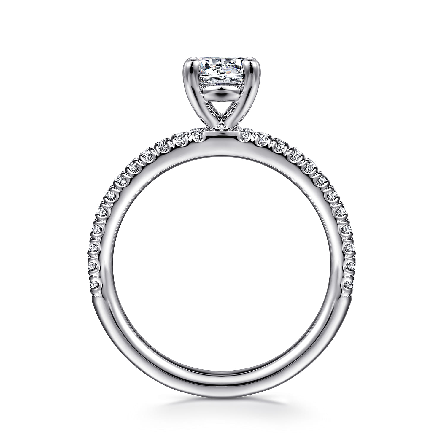 Evelyn - 14K White Gold Round Diamond Engagement Ring - 0.18 ct - Shot 2