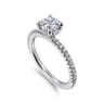 Evelyn - 14K White Gold Round Diamond Engagement Ring - 0.18 ct