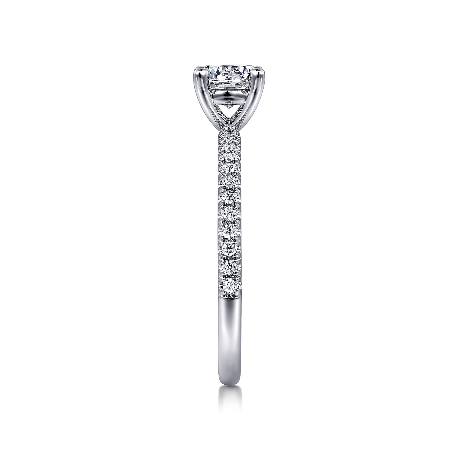 Evelyn - 14K White Gold Round Diamond Engagement Ring - 0.18 ct - Shot 4