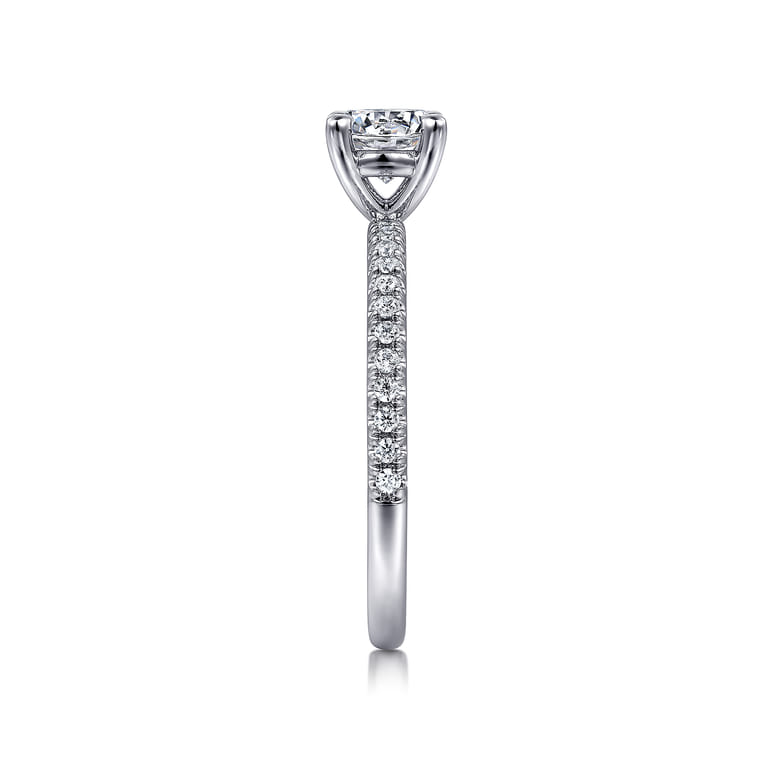Evelyn - 14K White Gold Round Diamond Engagement Ring - 0.18 ct - Shot 4