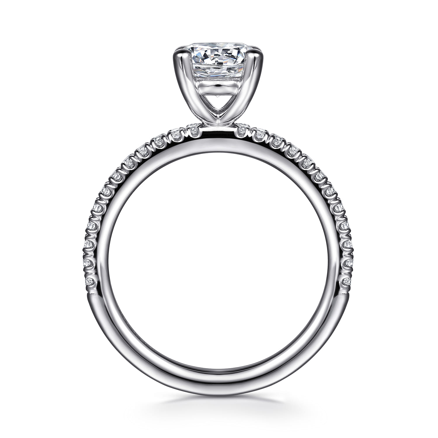 Evelyn - 14K White Gold Round Diamond Engagement Ring - 0.18 ct - Shot 2