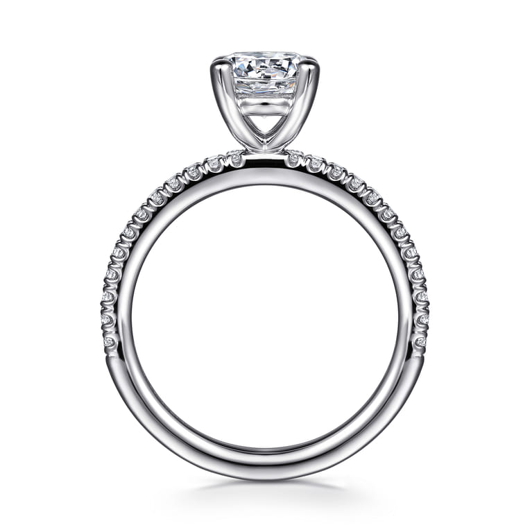Evelyn - 14K White Gold Round Diamond Engagement Ring - 0.18 ct - Shot 2