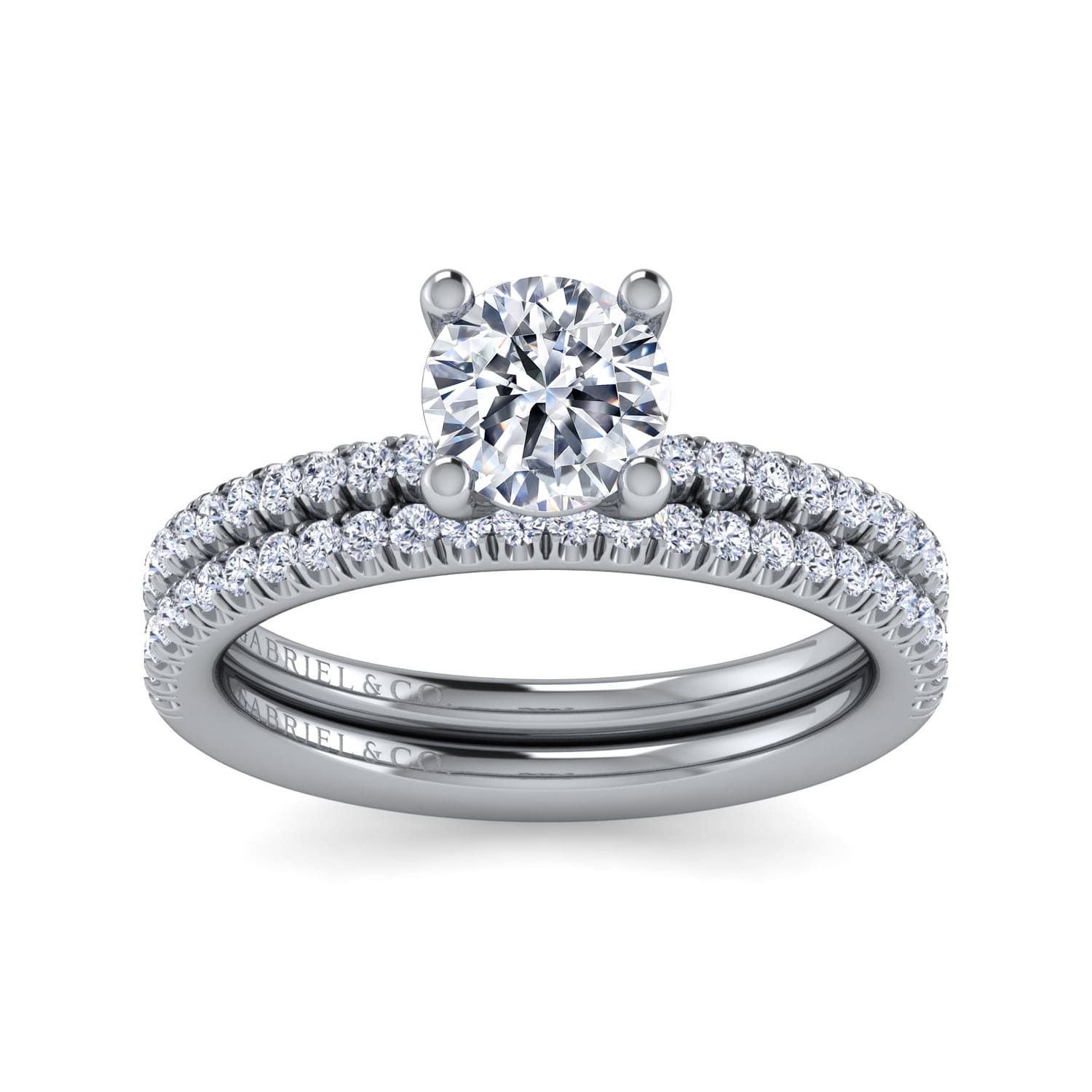 Evelyn - 14K White Gold Round Diamond Engagement Ring - 0.18 ct - Shot 4