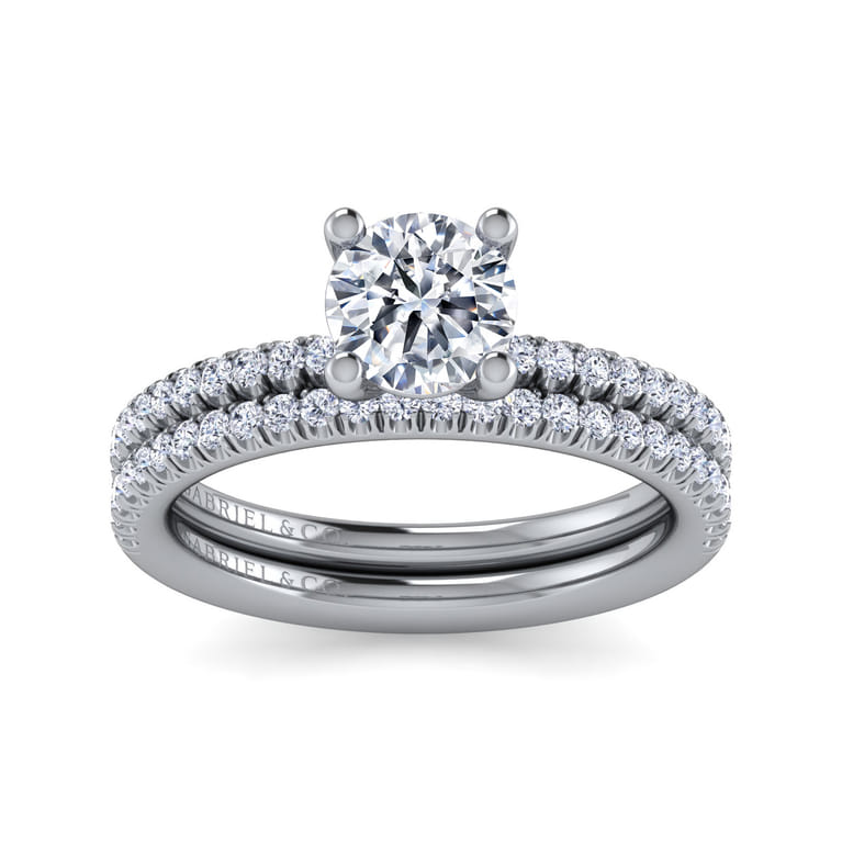 Evelyn - 14K White Gold Round Diamond Engagement Ring - 0.18 ct - Shot 4