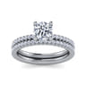 Evelyn - 14K White Gold Round Diamond Engagement Ring - 0.18 ct
